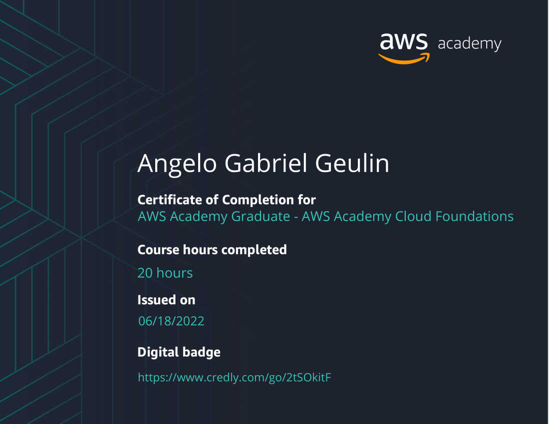 AWS Academy Cloud Foundations certificate